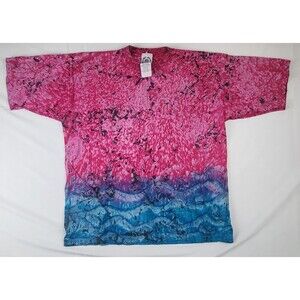 Earth Tribe AOP Paint Splatter Pink/Blue Y2K Blank T-Shirt (See Photos For Size)